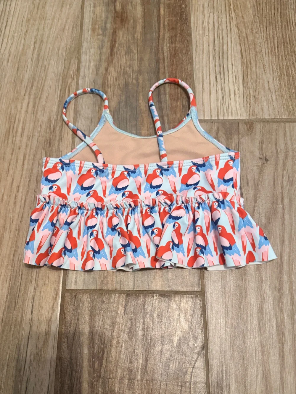 Kortni Jeane Mini Parrot Peplum Swim Top